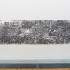 Sarah Treadwell, <em>Oceanic Foundations: Rising Water 1</em>, 2014, mixed media on unstretched canvas, in the exhibition <em> Drawing Is/Not Building</em> at the Adam Art Gallery Te Pātaka Toi, Victoria University of Wellington (photo: Shaun Waugh)