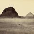 Francis Frith, <em>Pyramids of Dahshoor from the east</em>, 1858, albumen photograph from mammoth-plate glass negative, Collection of Peter McLeavey.